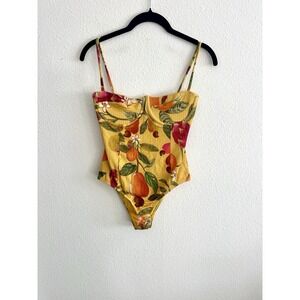 FARM Rio Yellow Floral Bodysuit